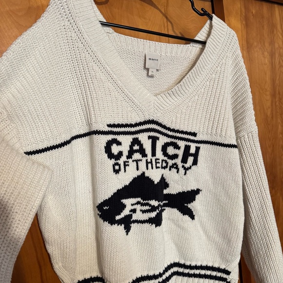 Anthropologie Maeve Catch Of The Day Sweater Nautical Fish - Picture 5 of 8